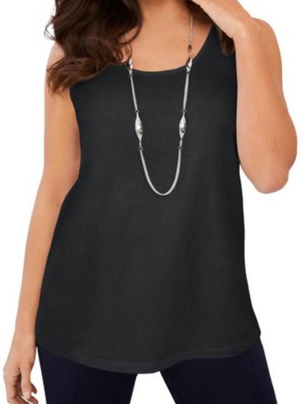 Women's Plus Size Stretch Horseshoe Neck Tank